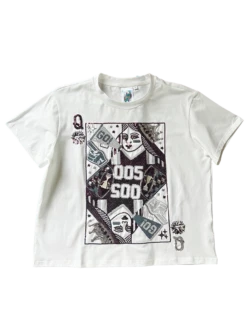 Queen Of Sparkles Maroon & Silver Card Tee