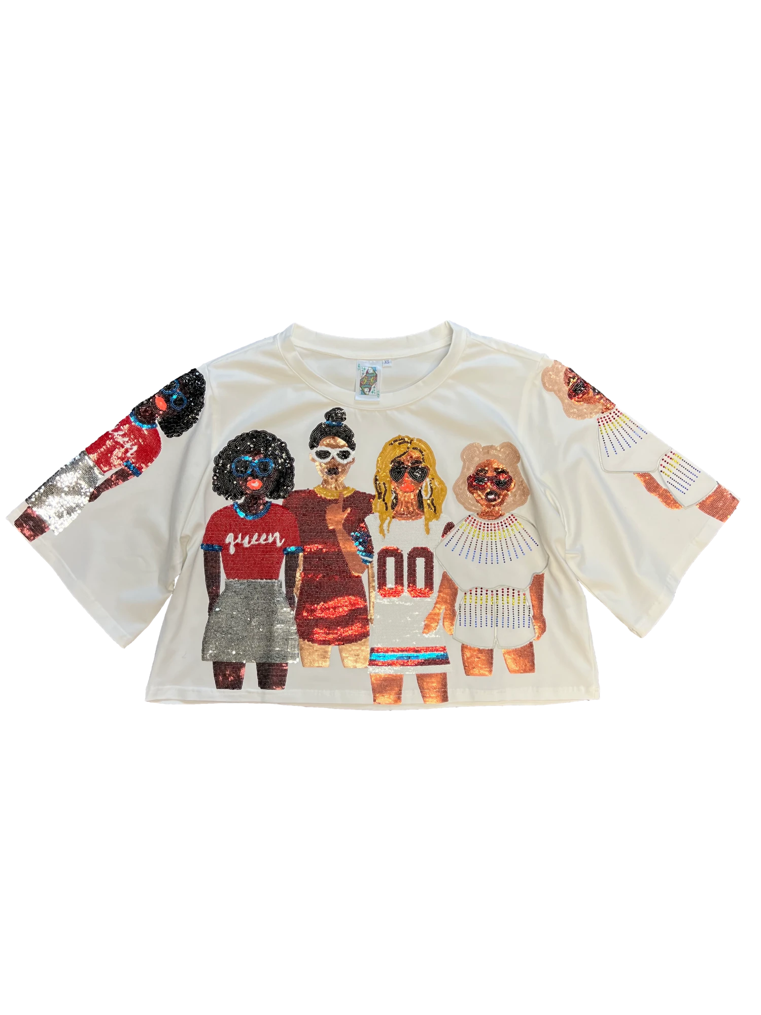 Red, Powder Blue & Navy Cheers Girls Tee 1 Red, Powder Blue & Navy Cheers Girls Tee