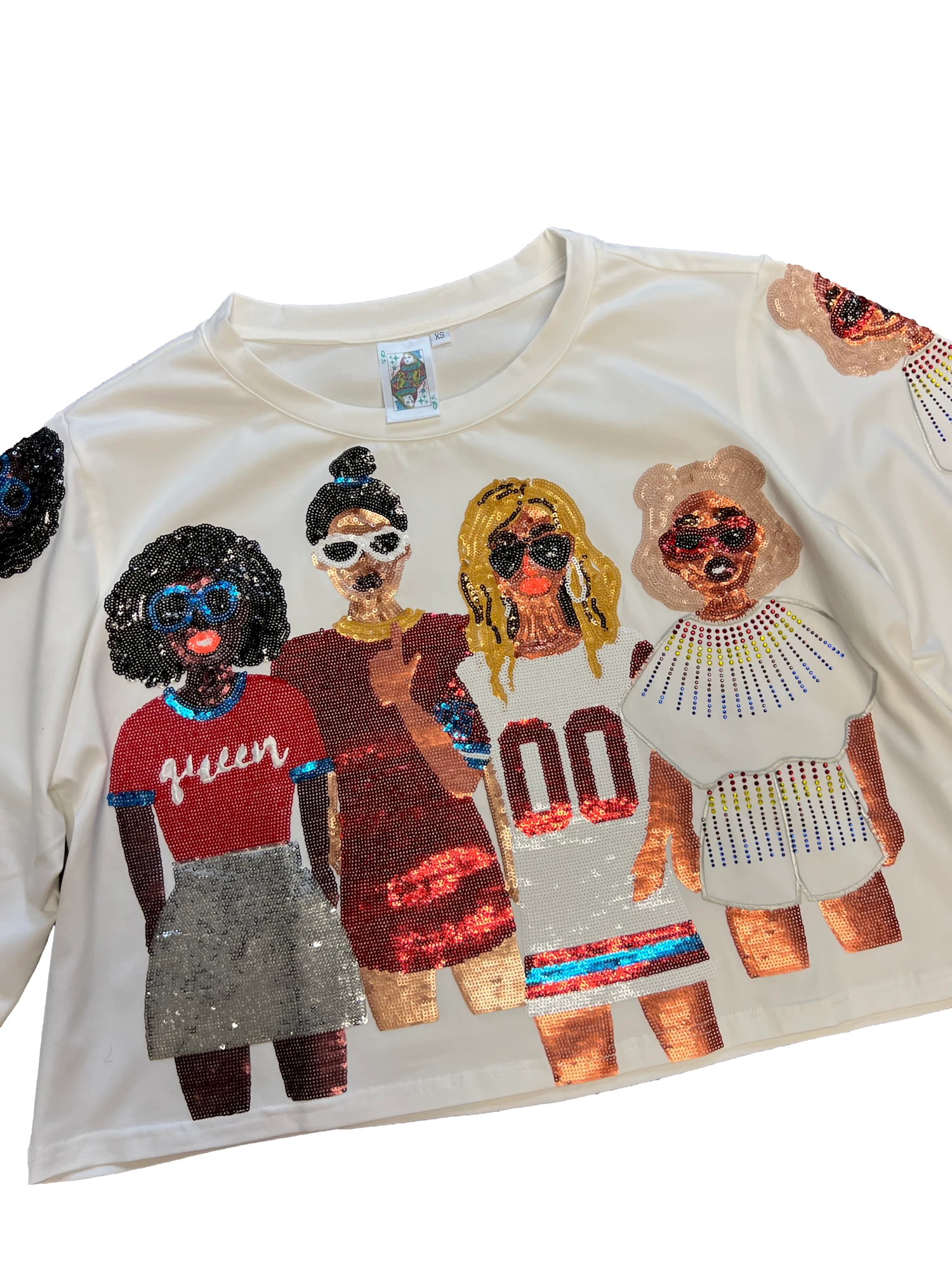 Red, Powder Blue & Navy Cheers Girls Tee 2 Red, Powder Blue & Navy Cheers Girls Tee - Image 2