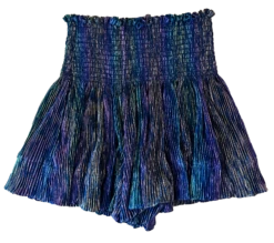 Navy Pleat Swing Shorts