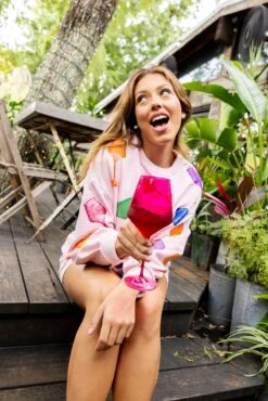 Light Pink Wine Glass Short 6 Light Pink Wine Glass Short -Queen of Sparkles IMG 8592