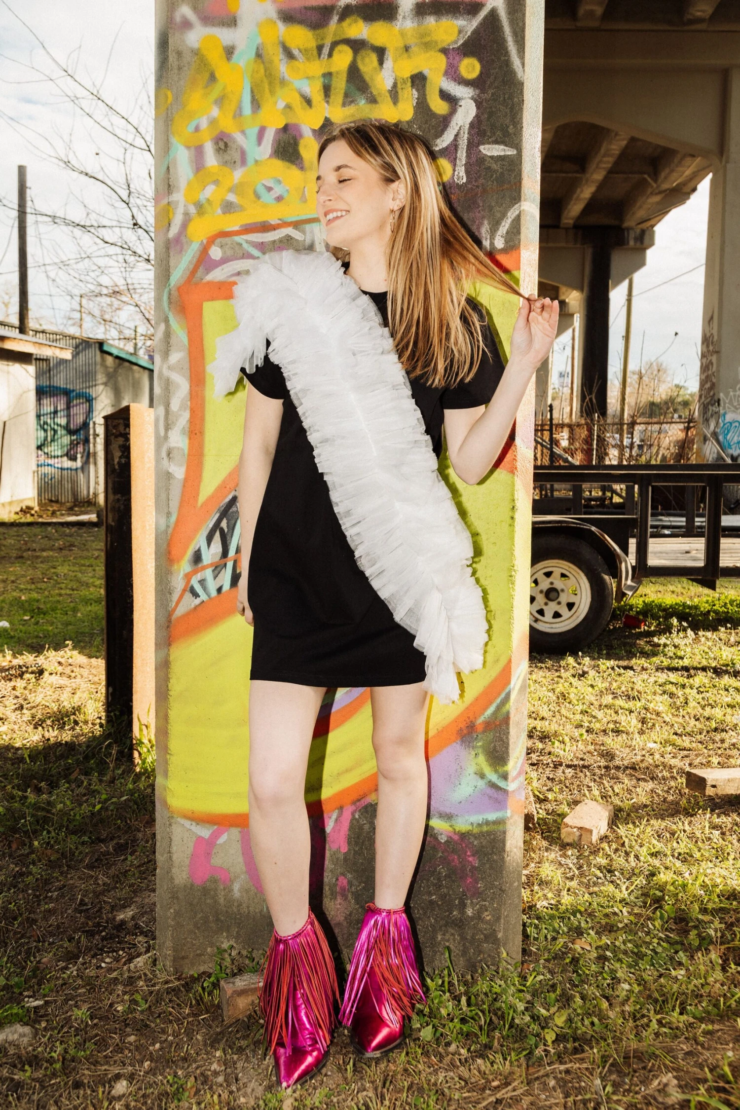 Queen Of Sparkles Ruffle Diagonal Tee Dress 1 Queen Of Sparkles Ruffle Diagonal Tee Dress