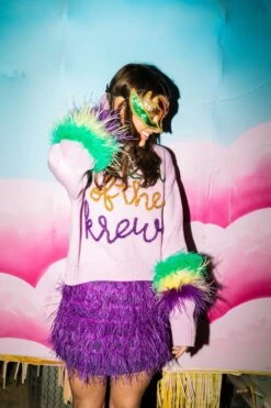 Lavender Queen Of The Krewe Sweater -Queen of Sparkles QOS 62
