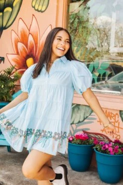 Queen Of Sparkles Bead Fringe Flower Cotton Dress -Queen of Sparkles QOS APRIL 270 85b0000f 1ebe 4c20 a25e 48434673f66e