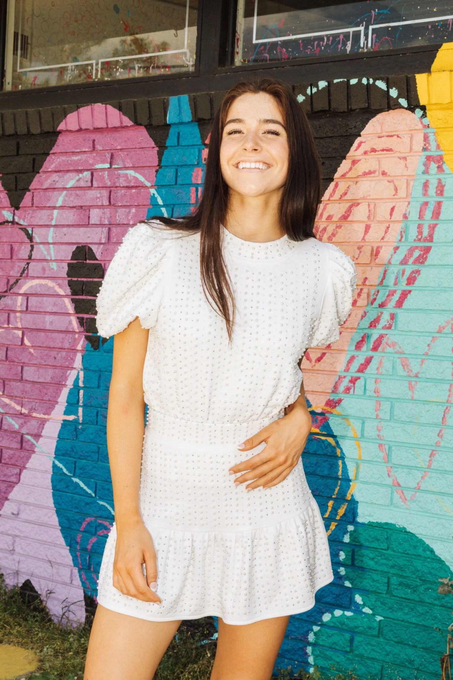 Queen Of Sparkles White Jewel & Pearl Top 2 Queen Of Sparkles White Jewel & Pearl Top - Image 2