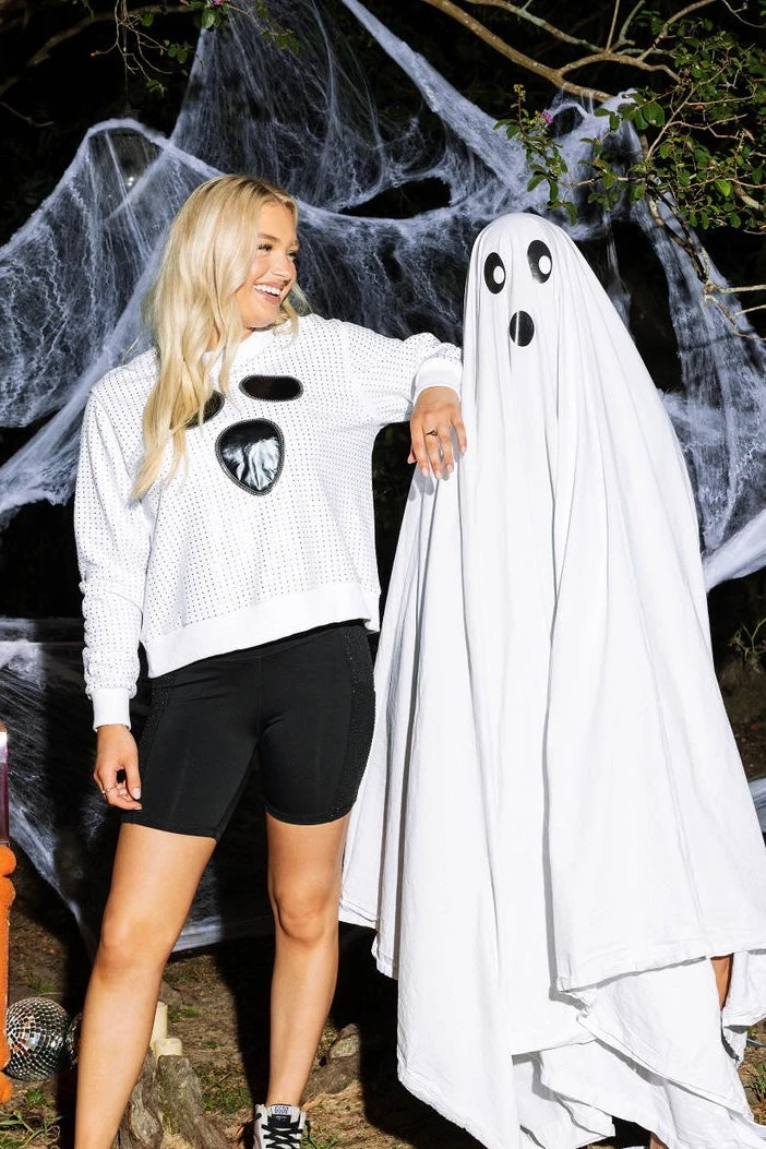 Queen Of Sparkles White Rhinestone Ghost Sweatshirt 3 Queen Of Sparkles White Rhinestone Ghost Sweatshirt - Image 3