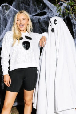 Queen Of Sparkles White Rhinestone Ghost Sweatshirt