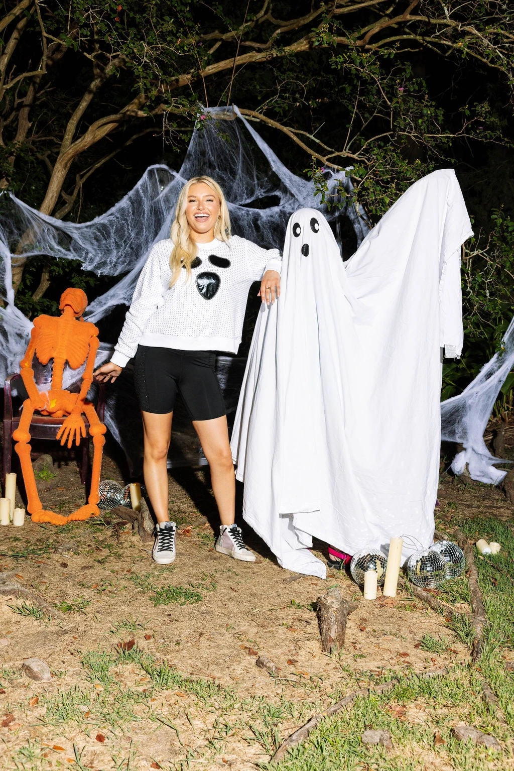 Queen Of Sparkles White Rhinestone Ghost Sweatshirt 2 Queen Of Sparkles White Rhinestone Ghost Sweatshirt - Image 2