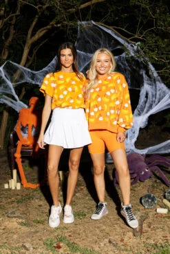 Queen Of Sparkles Orange Candy Corn Sweatshirt -Queen of Sparkles QOSHALLOWEEN 183