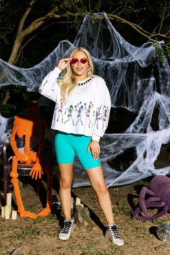 Queen Of Sparkles Teal Rhinestone Biker Short -Queen of Sparkles QOSHALLOWEEN 63