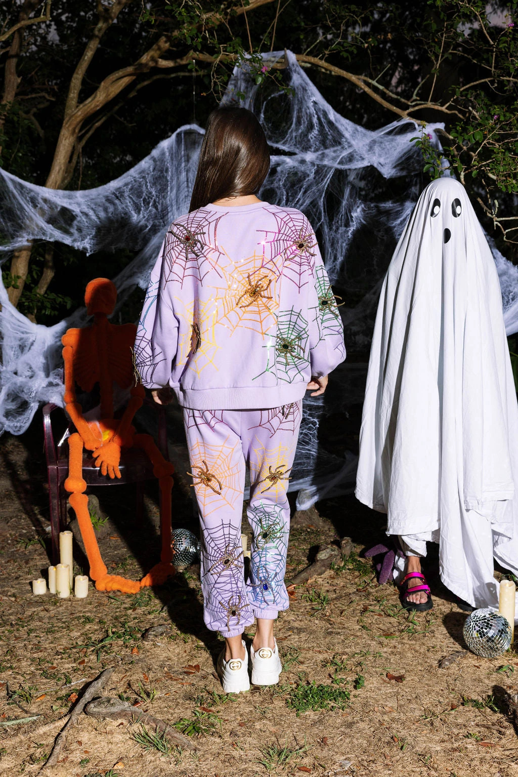 Queen Of Sparkles Lavender Spiderweb Sweatshirt 4 Queen Of Sparkles Lavender Spiderweb Sweatshirt - Image 4