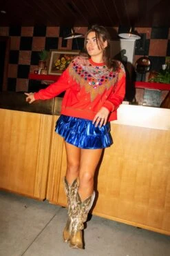 Queen Of Sparkles Red Jewel Sweatshirt -Queen of Sparkles QOSHOLIDAY soelstudio 787