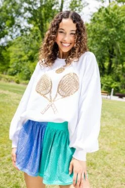 Queen Of Sparkles Gold Tennis Sweatshirt -Queen of Sparkles QOSTennis 4