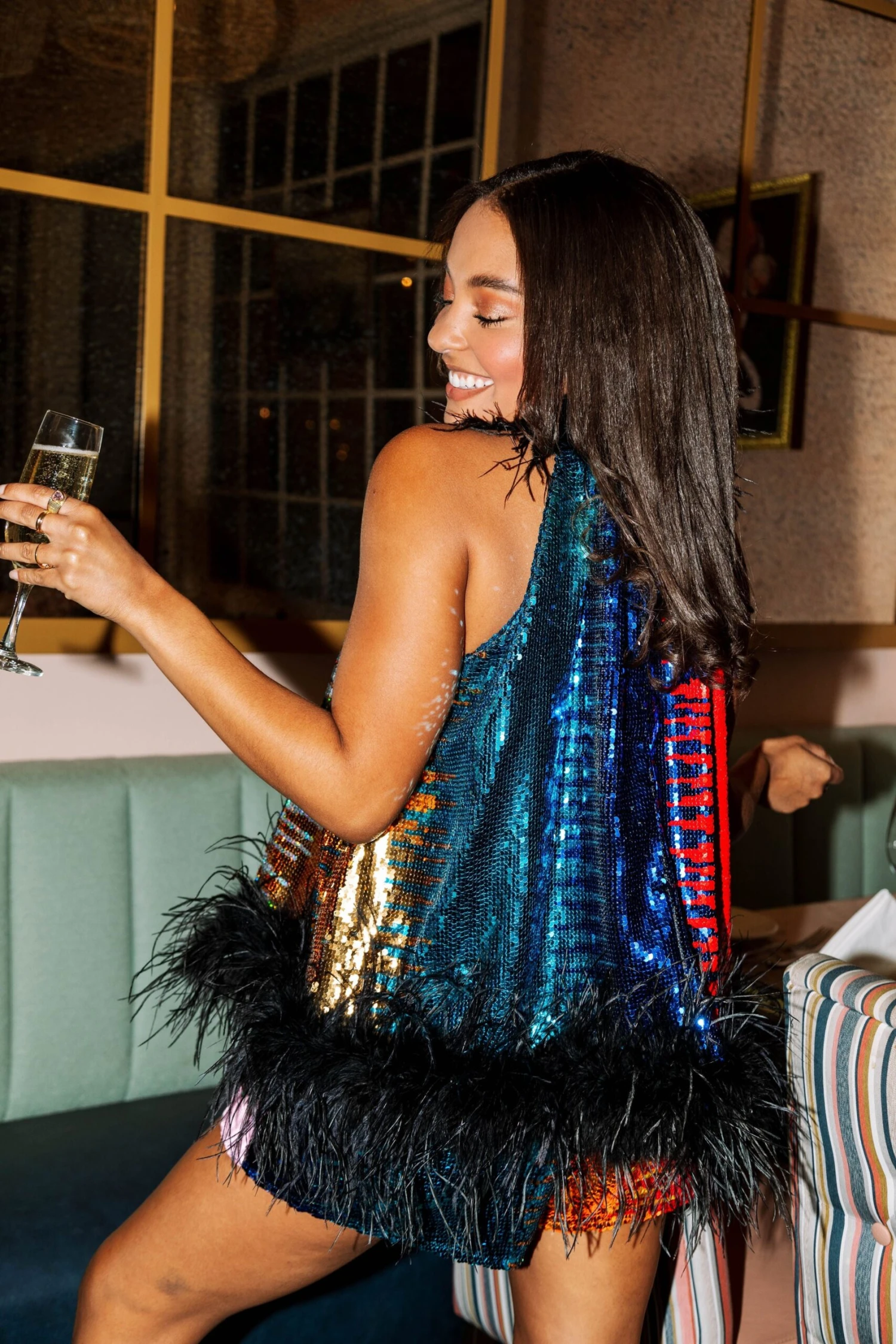 Queen Of Sparkles Diagonal Sequin Short 2 Queen Of Sparkles Diagonal Sequin Short - Image 2