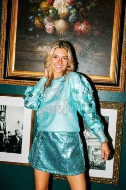 Queen Of Sparkles Light Blue Metallic Bubble Skirt -Queen of Sparkles SOELSTUDIO QOSOCT 282 cafb8633 81ef 4e43 b0fe 5ca467a35ed3