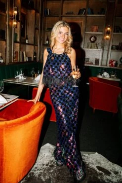 Queen Of Sparkles Black Sequin Checker Pant -Queen of Sparkles SOELSTUDIO QOSOCT 344 1 d62a85cb 76ef 4eba 94ad c3585b6026c5