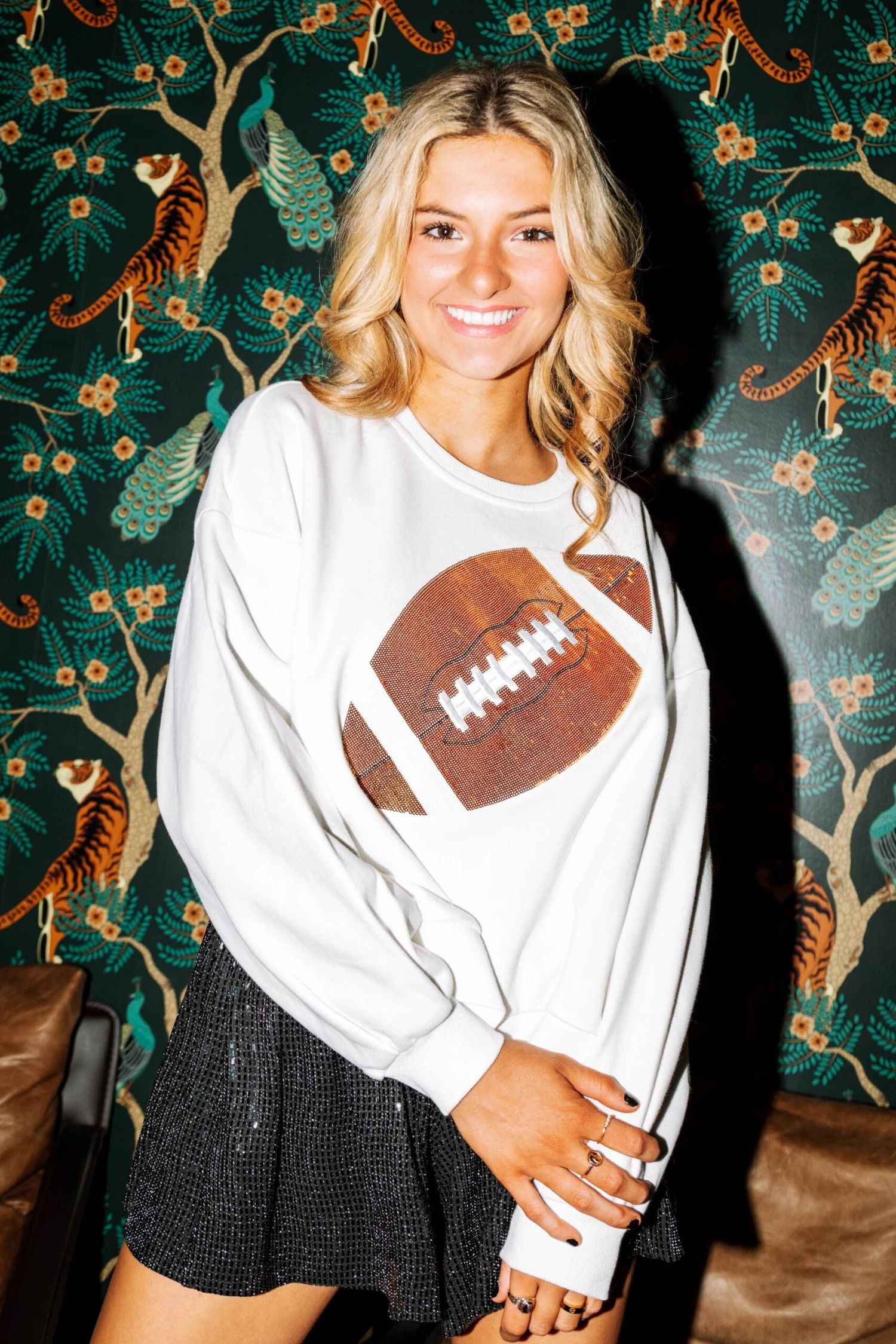 White & Gold Football Sweatshirt 1 White & Gold Football Sweatshirt