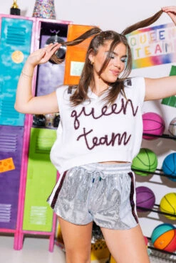 Silver & Maroon Side Stripe Short -Queen of Sparkles SOELSTUDIO QOS GAMEDAY 2023 1195 aa2de2d6 e031 4bb3 9b8b a260e9ceef8f