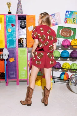 Maroon & Brown Fuzzy Football Top 7 Maroon & Brown Fuzzy Football Top -Queen of Sparkles SOELSTUDIO QOS GAMEDAY 2023 474 4fb1908b 45a7 4ef1 9713 583d9818a800