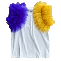 Purple/Gold Ruffle Sleeve Tee