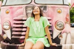 Neon Green Holo Stripe Flutter Top -Queen of Sparkles image 7b7e744d 92f5 4248 b83d 42b3e5d18fae