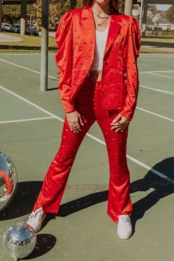 Queen Of Sparkles Red Rhinestone Pants -Queen of Sparkles image c078d6e8 9061 4a44 93d4 c6332e4cf833