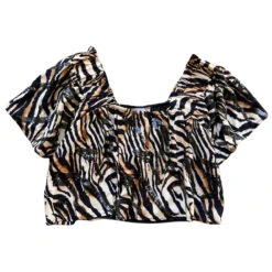 Tiger Print Flutter Top