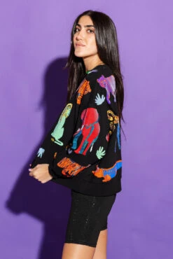 Queen Of Sparkles Black Rhinestone Biker Short -Queen of Sparkles qos august 13