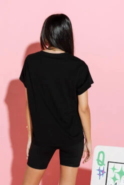 Queen Of Sparkles Black QOS Card Logo Tee -Queen of Sparkles qos august 344