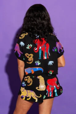 Queen Of Sparkles Black Multi Animal Short -Queen of Sparkles qos august 36 ffe95760 95c3 4148 a2bc 0922fc4d453e