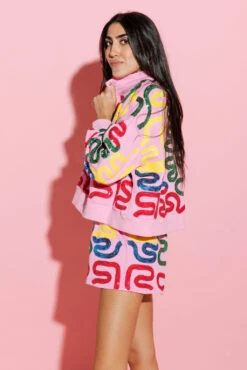 Pink Squiggle Henley Shorts -Queen of Sparkles qos august 433 6863ff38 7120 43d9 8ef9 c28c848e9a94