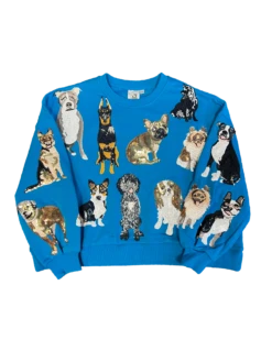 Queen Of Sparkles Blue Dog All Over Sweatshirt