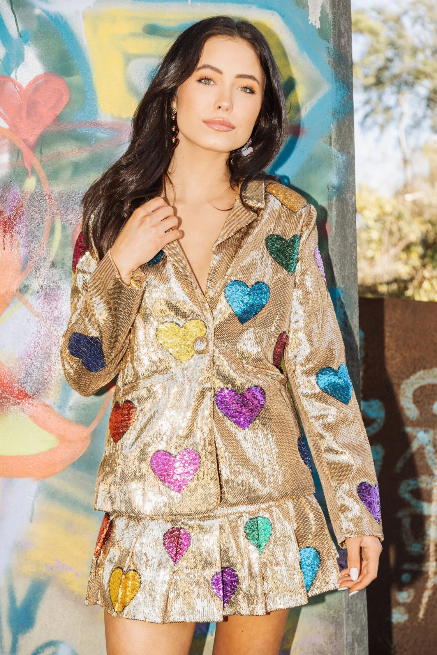 Queen Of Sparkles Gold Hearts Flounce Skort 4 Queen Of Sparkles Gold Hearts Flounce Skort - Image 4