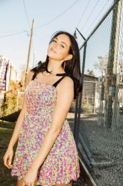 Queen Of Sparkles Neon Sequin Tie Sleeve Mini -Queen of Sparkles soelstudio QOS 481