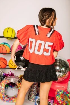 Queen Of Sparkles Red & Black QOS Jersey Peplum Top 7 Queen Of Sparkles Red & Black QOS Jersey Peplum Top -Queen of Sparkles soelstudio QOS Gameday 1569