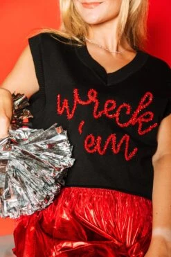 Queen Of Sparkles Pointing Finger Feather Sweater Tank -Queen of Sparkles soelstudio QOS Gameday 222