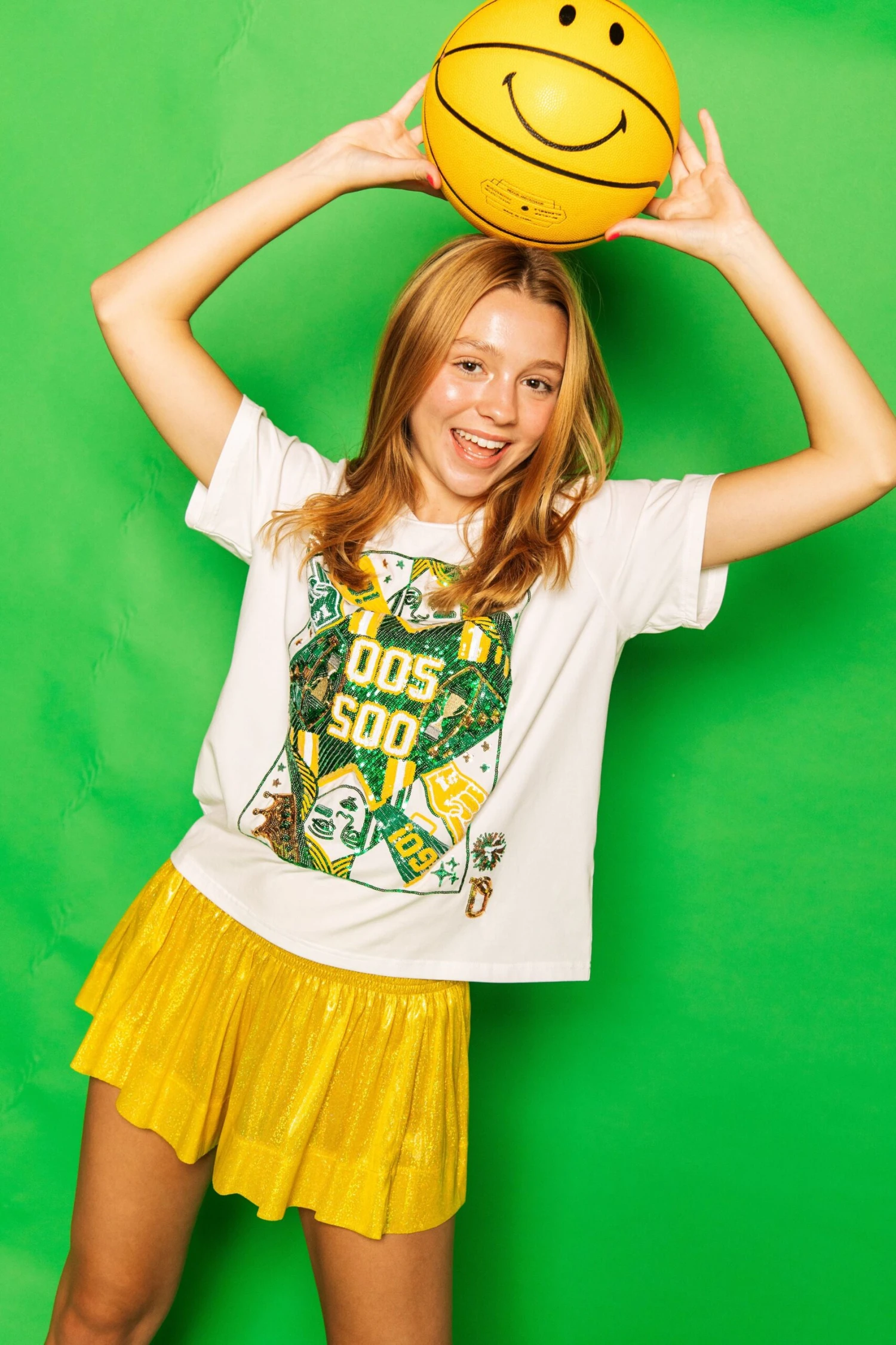 Queen Of Sparkles Green & Yellow Card Tee 2 Queen Of Sparkles Green & Yellow Card Tee - Image 2