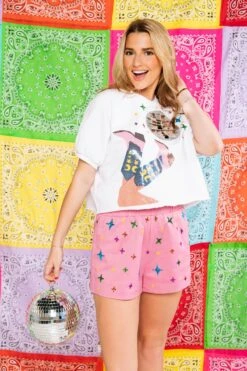 Queen Of Sparkles Pink Disco Sparkles Short -Queen of Sparkles soelstudio QOS Rodeo 190