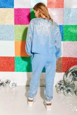 Queen Of Sparkles Indigo Scattered Sequin Jogger -Queen of Sparkles soelstudio QOS jan 277 adffa569 76fd 4452 b410 9a9e306e6d81
