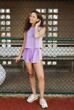 Queen Of Sparkles Lavender & Yellow Side Active Tank -Queen of Sparkles soelstudio QOSFEB2023 257 e6c18ad1 094a 4a36 989b 5235298b9edd