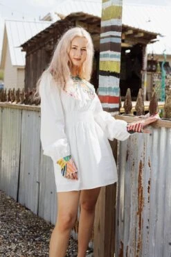 Queen Of Sparkles Abstract Sequin Collar Cotton Dress -Queen of Sparkles soelstudio QOSFEB2023 369