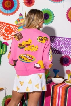 Hot Pink Mexican Food Sweatshirt -Queen of Sparkles soelstudio QOSAPRIL 309
