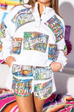 Queen Of Sparkles White Postcard Sweatshirt