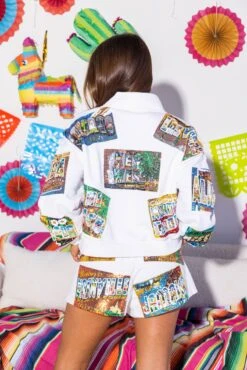 Queen Of Sparkles White Postcard Sweatshirt -Queen of Sparkles soelstudio QOSAPRIL 518