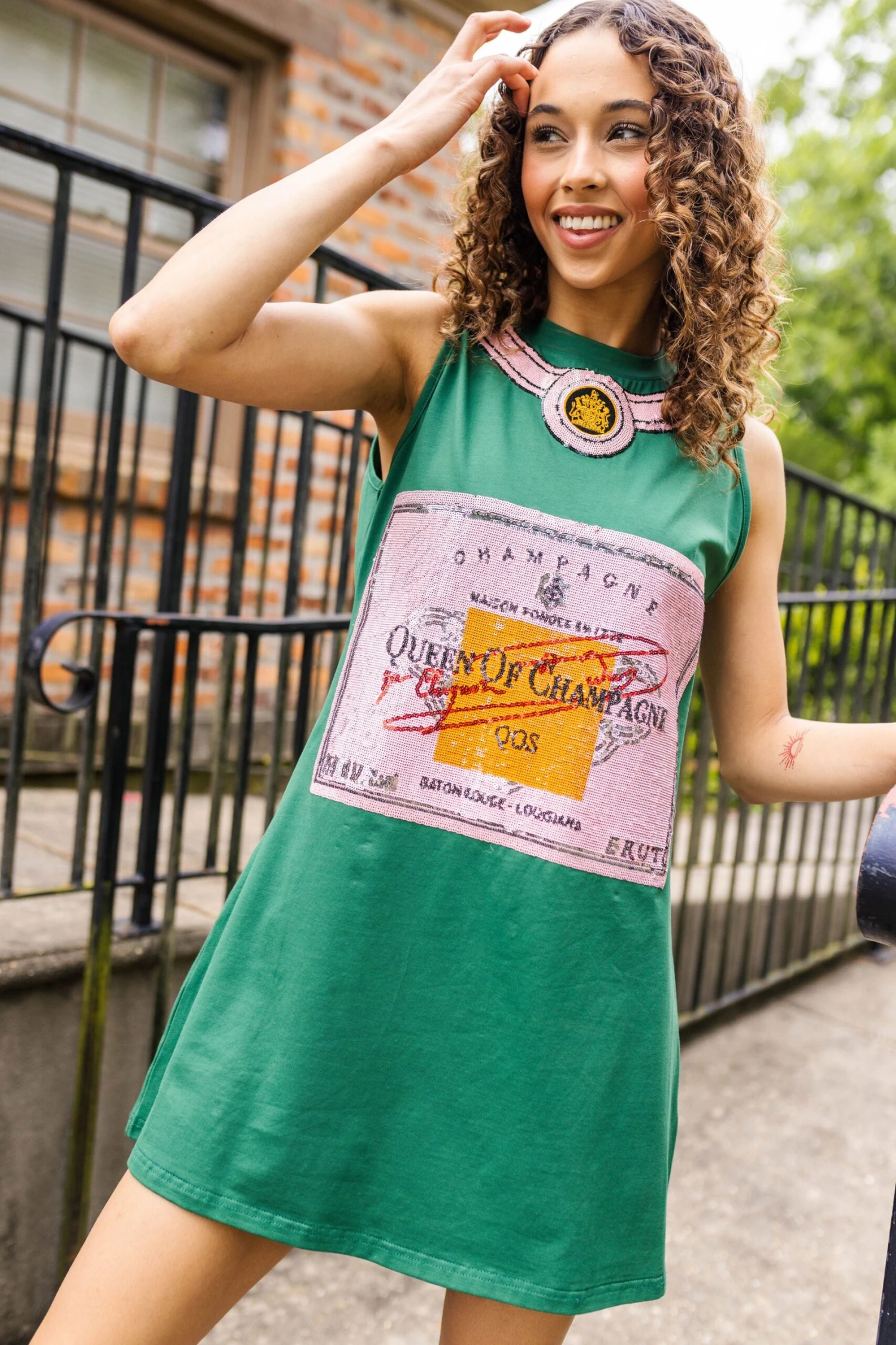 Queen Of Champagne Tank Tee Dress 1 Queen Of Champagne Tank Tee Dress