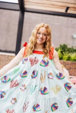 Aqua & Coral Tie Maxi -Queen of Sparkles soelstudio QOSMAY2023 117