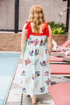 Aqua & Coral Tie Maxi -Queen of Sparkles soelstudio QOSMAY2023 119