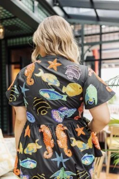 Black Multi Fish Collar Romper 7 Black Multi Fish Collar Romper -Queen of Sparkles soelstudio QOSMAY2023 176