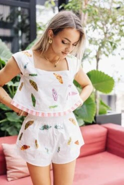 White Umbrella Cotton Top -Queen of Sparkles soelstudio QOSMAY2023 3