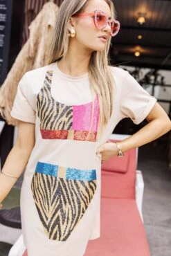 Colorblock Tiger Bikini Coverup